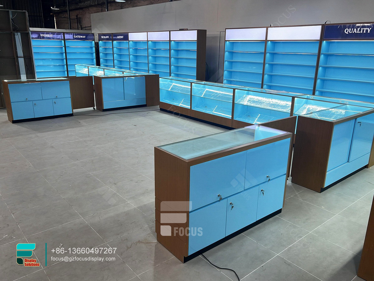 display cigarette modern smoke shop glass display case