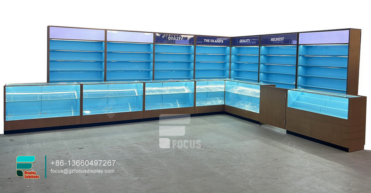 display cigarette modern smoke shop glass display case