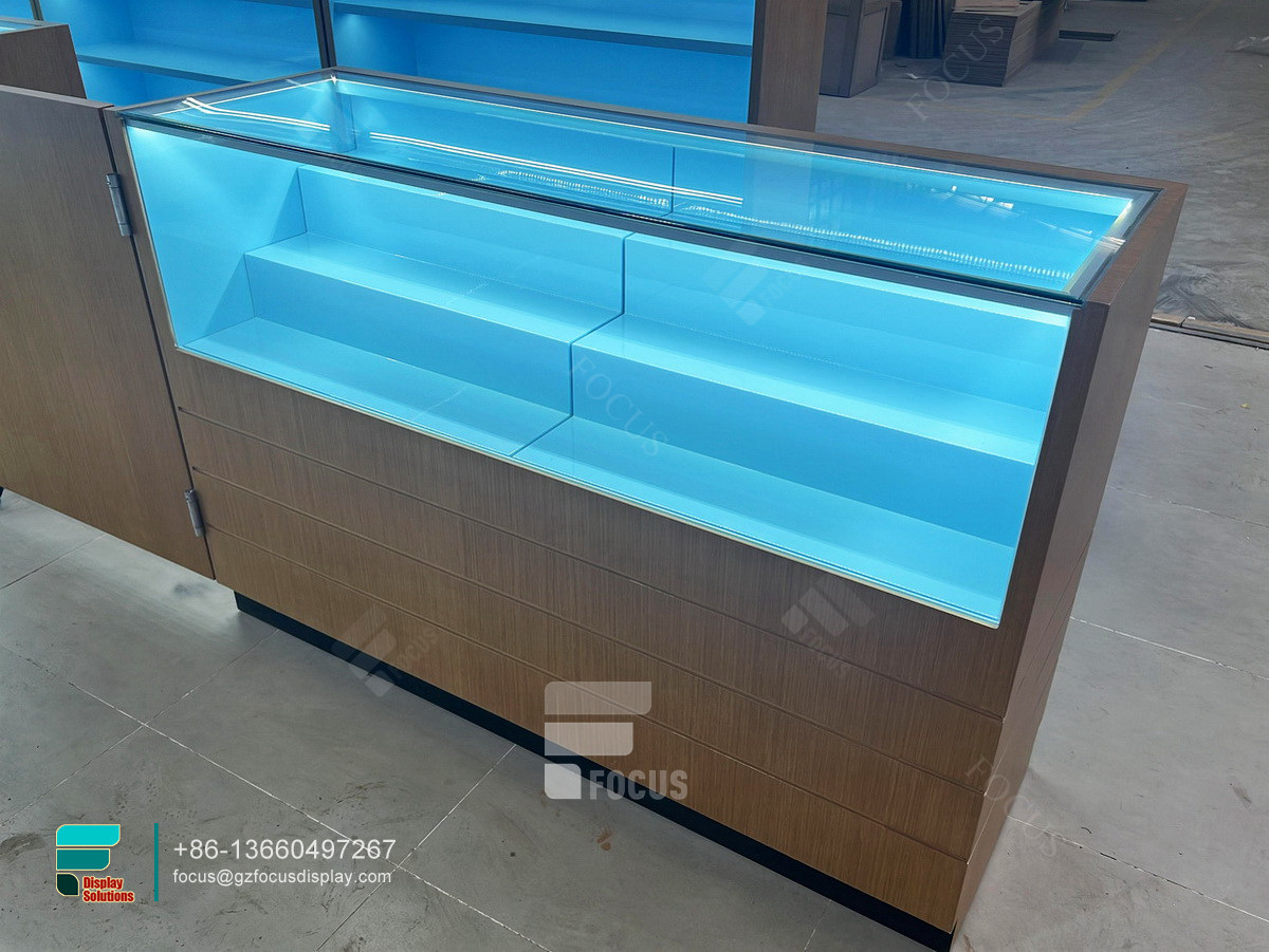 display cigarette modern smoke shop glass display case