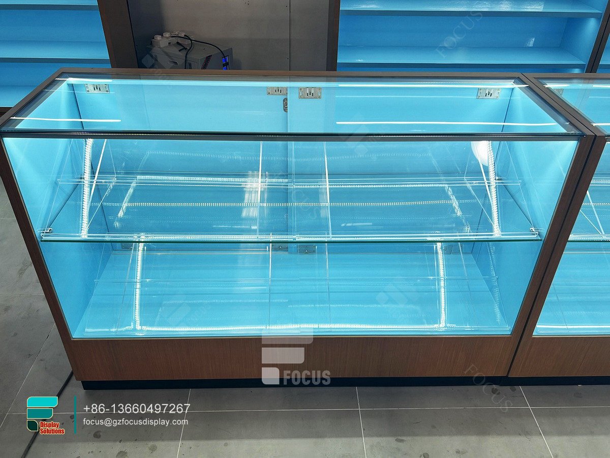 display cigarette modern smoke shop glass display case