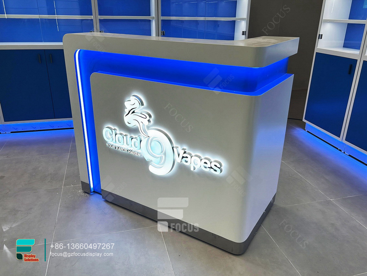 show case smoke shop retail display stand glass retail counter
