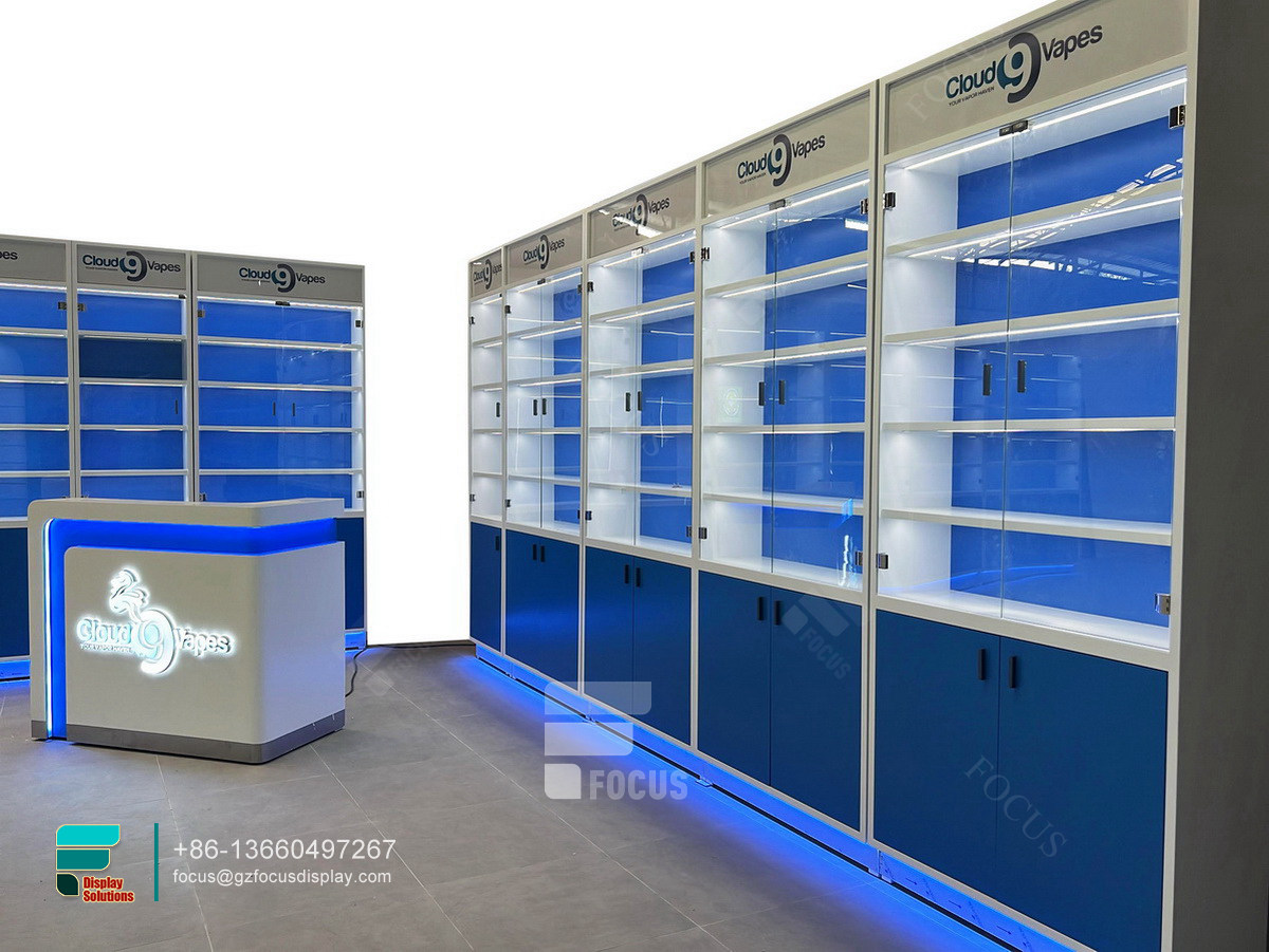show case smoke shop retail display stand glass retail counter