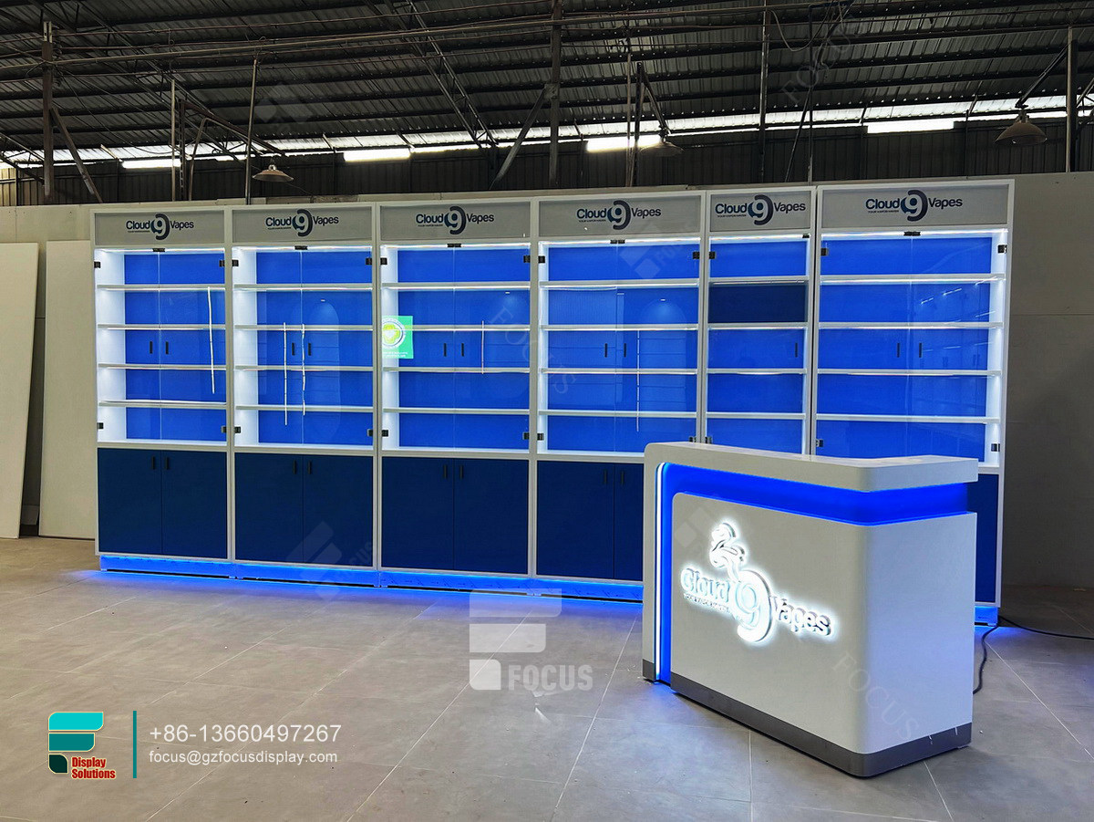 show case smoke shop retail display stand glass retail counter