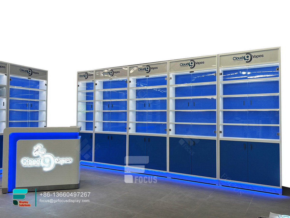 show case smoke shop retail display stand glass retail counter