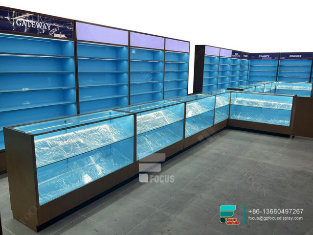 Display Cigarette Modern Smoke Shop Glass Display Case