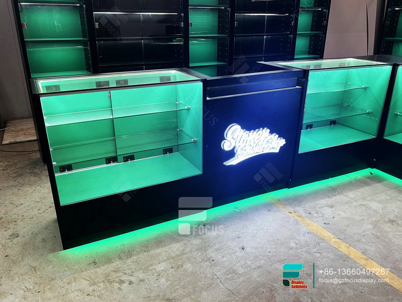 Show Cases Display Stand Cigar Room Furniture For Smoke Shops