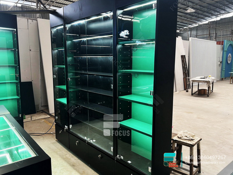 Show Cases Display Stand Cigar Room Furniture For Smoke Shops