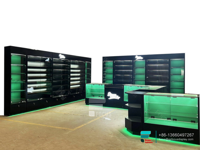 Show Cases Display Stand Cigar Room Furniture For Smoke Shops
