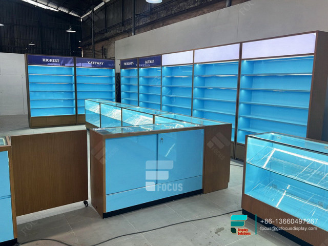 Display Cigarette Modern Smoke Shop Glass Display Case