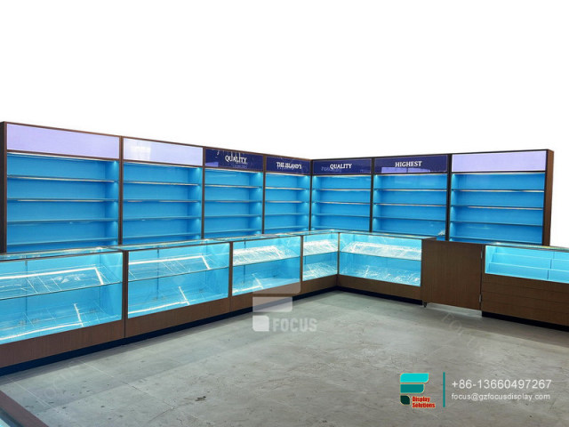 Display Cigarette Modern Smoke Shop Glass Display Case