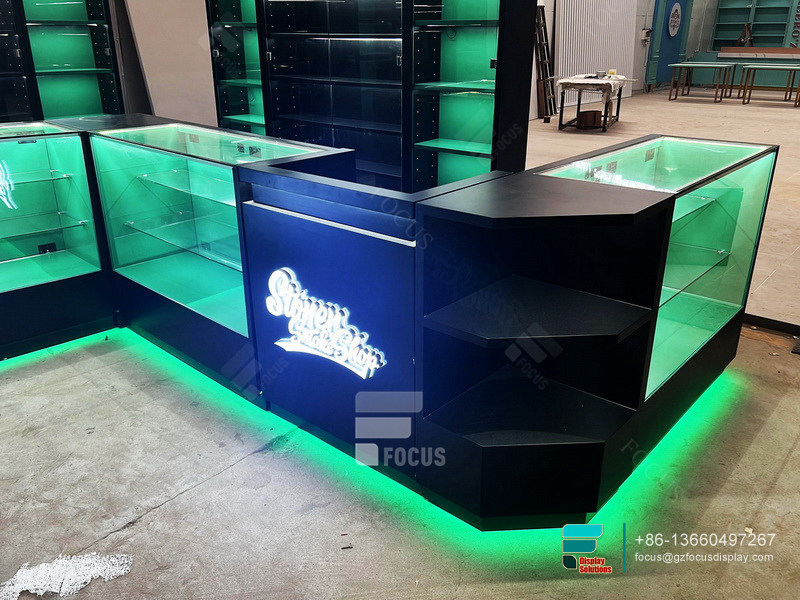 Show Cases Display Stand Cigar Room Furniture For Smoke Shops