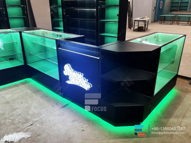 Show Cases Display Stand Cigar Room Furniture For Smoke Shops
