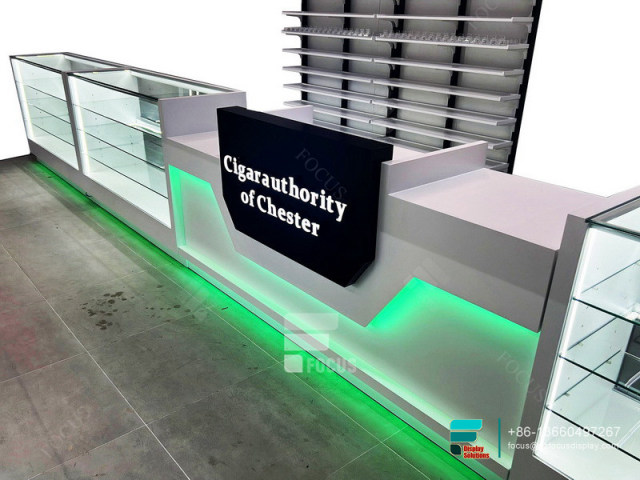 Cigarette Display Smoke Shop Glass Cabinet Display Case