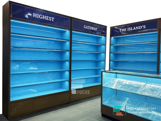 Display Cigarette Modern Smoke Shop Glass Display Case