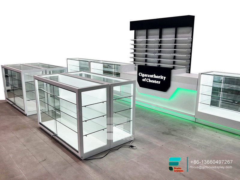 Cigarette Display Smoke Shop Glass Cabinet Display Case