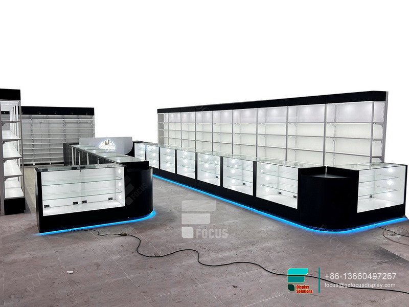Cigarettes Shelves Tobacco Display Stand LED Display Stand