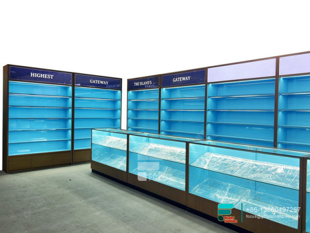 Display Cigarette Modern Smoke Shop Glass Display Case