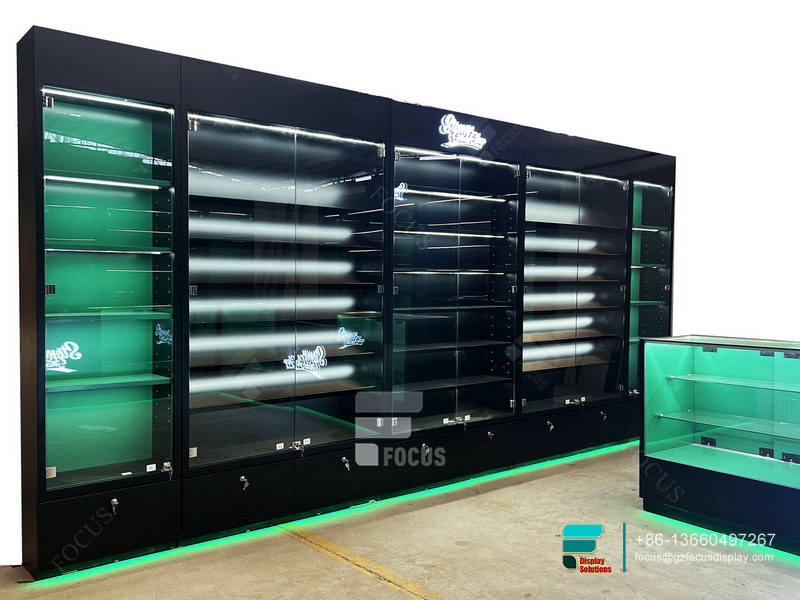 Show Cases Display Stand Cigar Room Furniture For Smoke Shops