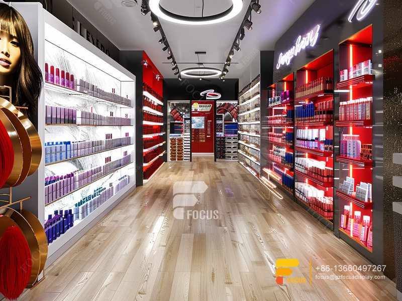 Perfume Showcase Display Cosmetic Shop Counter Wig Stand