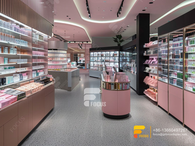 Glass Perfume Cabinet Cosmetic Retail Shop Wig Stand