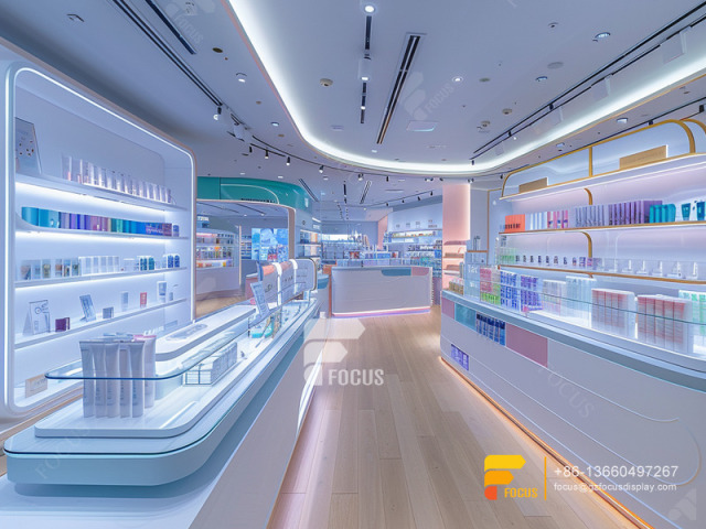 Perfume Layout Design Cosmetic Fixtures Wig Display Cabinet