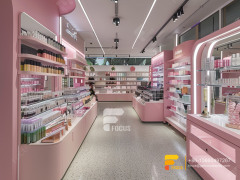 Custom Perfume Counter Display Cosmetic Stands Wig Shelf