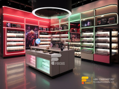 Cosmetic Store Design Perfume Cabinet Glass Wig Showcase