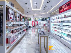 Custom Cosmetic Shelving Perfume Display Wig Hair Stand