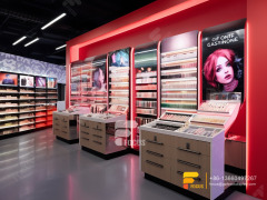 Cosmetic Wall Cabinet Glass Perfume Display Stand Wig