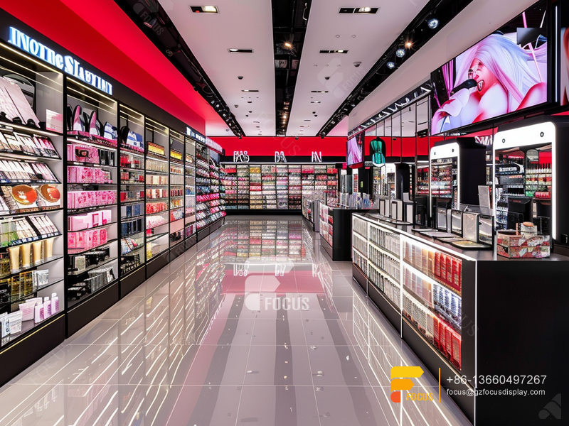 Perfume Counter Cosmetic Wall Shelf Hair Shop Interior Design