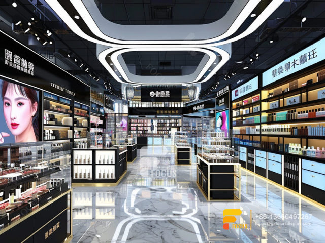 Cosmetic Display Cases Skin Care Furniture Wig Store Design