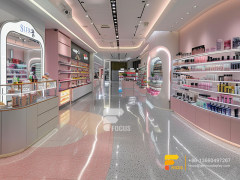 Cosmetic Retail Display Perfume Shelf Design Wig Showcase