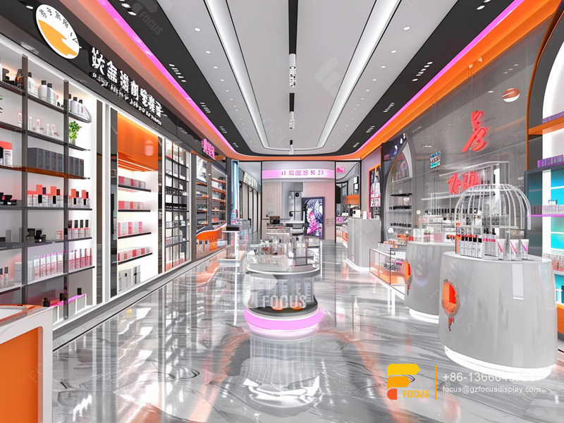 Perfumes Stand Cosmetic Retail Stores Wig Display Shelves