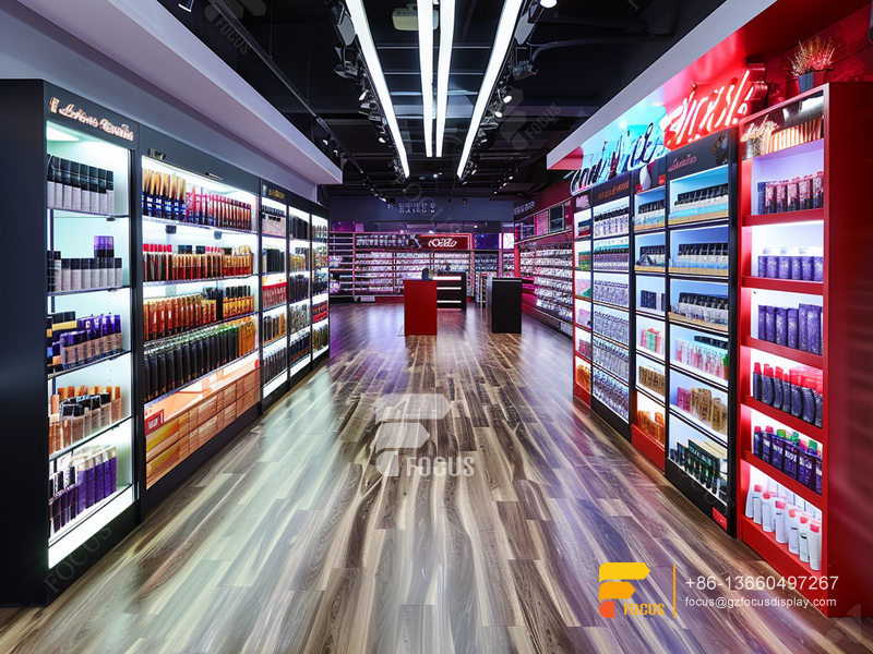 Cosmetic Counter Display Perfume Furniture Wig Store Design