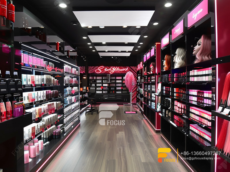 Cosmetic Wall Rack Perfume Booth Design Hair Furniture Supplies