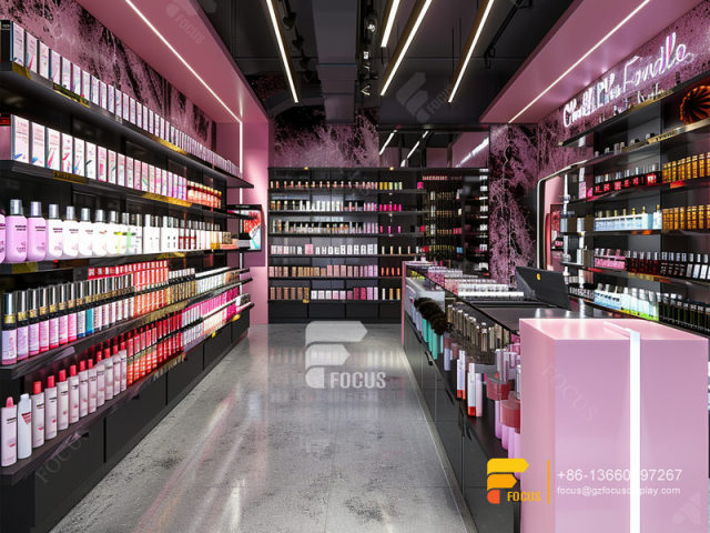 Cosmetic Furniture Suppliers Perfume Wall Display Wig Store Design