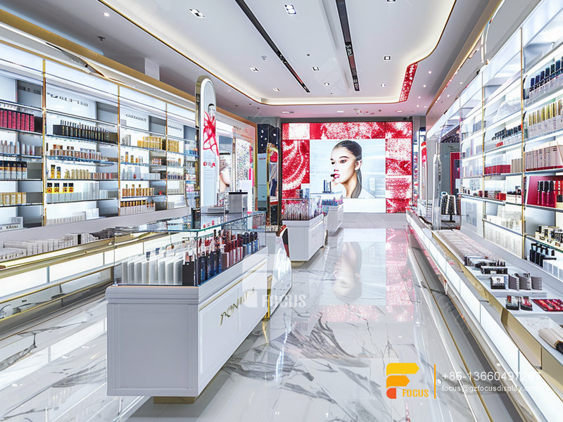 Cosmetic Retail Shop Perfume Shelves Wig Store Design