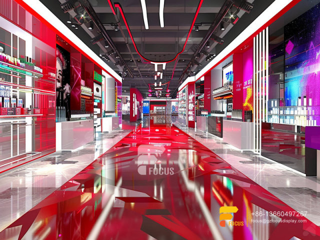Cosmetic Display Case Perfume Glass Cabinets Hair Shop Design