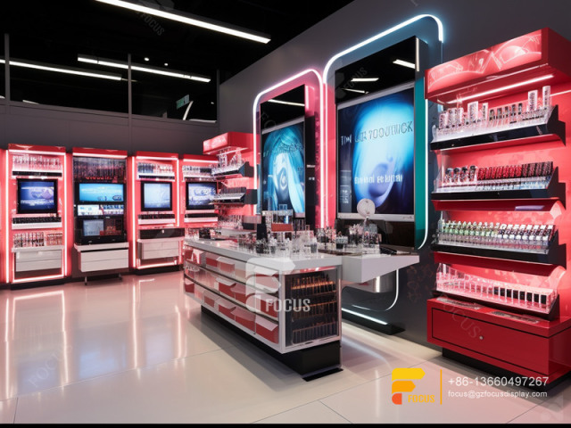 Cosmetic Store Design Perfume Cabinet Glass Wig Showcase