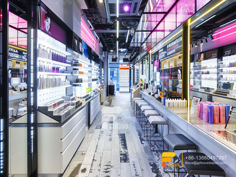 Cosmetic Shop Rack Design Perfume Counter Wigs Retail Stores