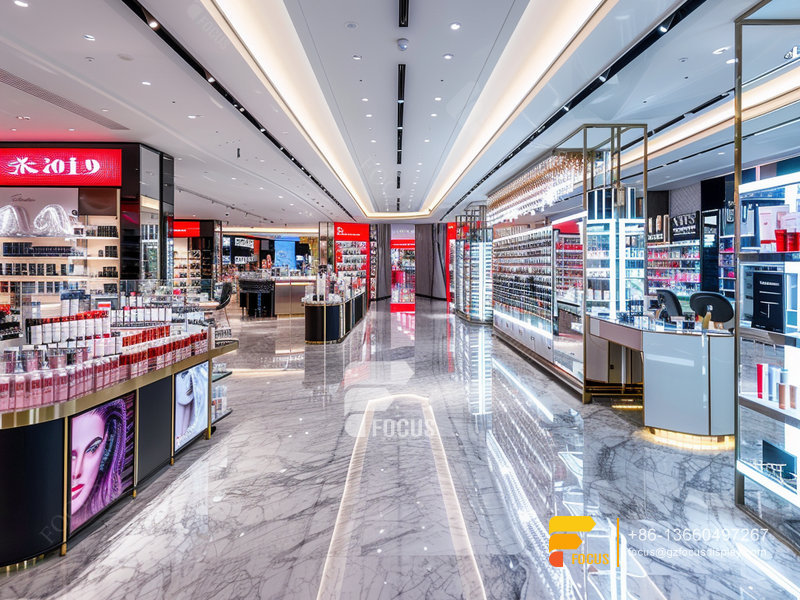Cosmetic Retail Displays Perfume Shop Interior Design Wig Shelf