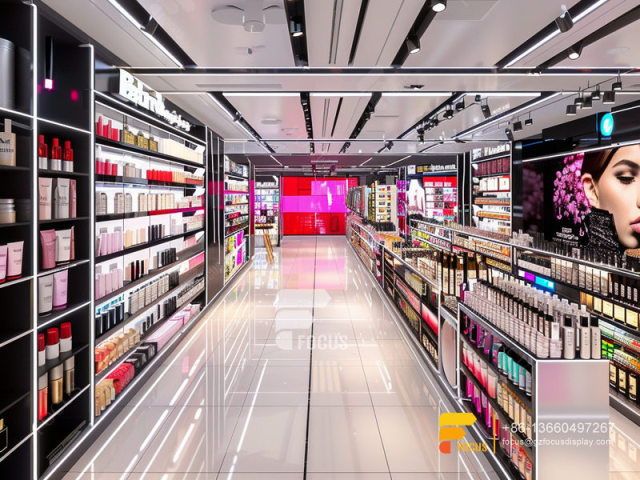 Cosmetic Display Case Perfume Glass Cabinets Hair Shop Design
