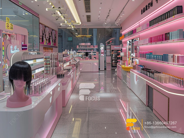 Cosmetics Display Shelves Perfume Shop Interior Design Display Wigs