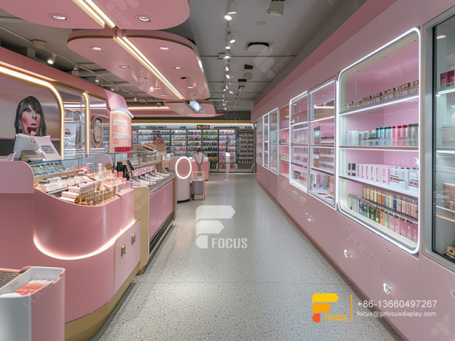 Custom Perfume Counter Display Cosmetic Stands Wig Shelf