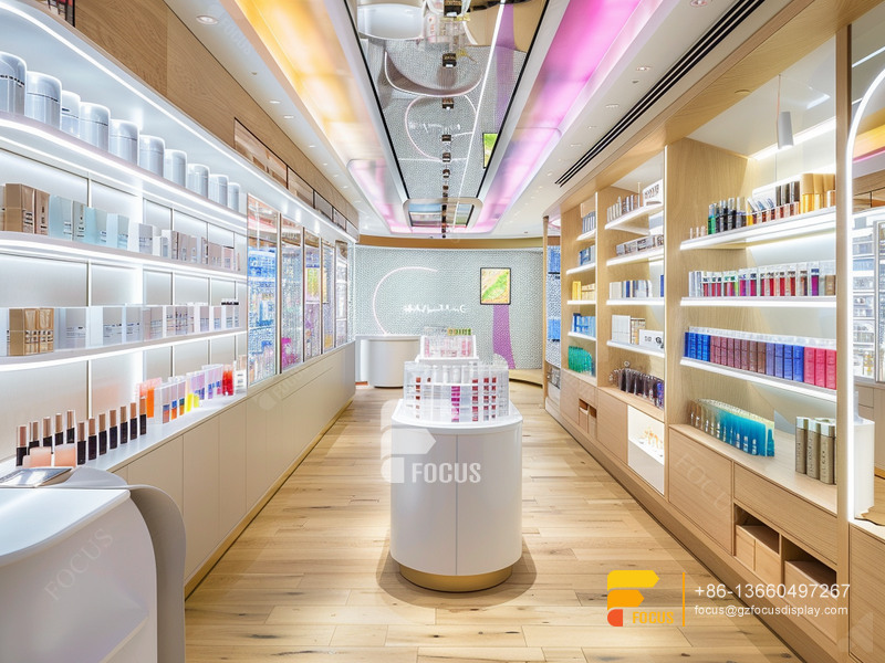 Perfume Display Wall Beauty Counter Cosmetics Wig Stands