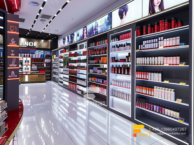 Cosmetic Displays Retail Perfume Shop Design Wigs Stands