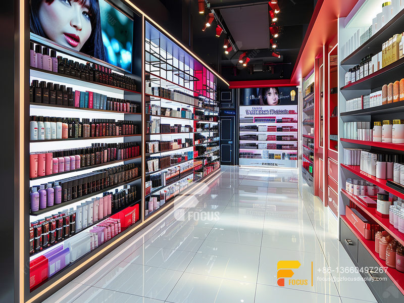Custom Cosmetic Display Racks Perfume Shelfs Wig Stands