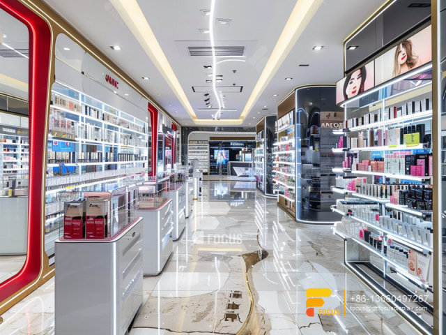 Cosmetic Retail Displays Perfume Shop Interior Design Wig Shelf