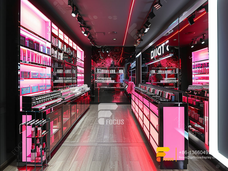 Cosmetic Store Design Perfume Cabinet Glass Wig Showcase