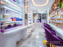 Perfume Glass Cabinets Cosmetic Retail Display Wig Shelf